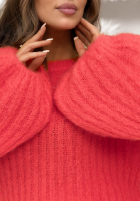 Moherowy Pullover z szerokimi rękawami Better Than Korallenrot
