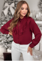 Hemd z falbankami Christmas Wishes Burgunderrot