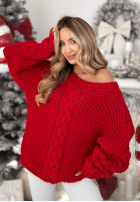 Krótki Pullover ozdobnie pleciony White Season Rot