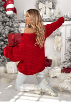 Krótki Pullover ozdobnie pleciony White Season Rot