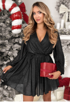 Błyszcząca Kleid mini z paskiem Never Texted Back Schwarz