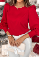 Elegancka Bluse z bufkami Miss Me Rot