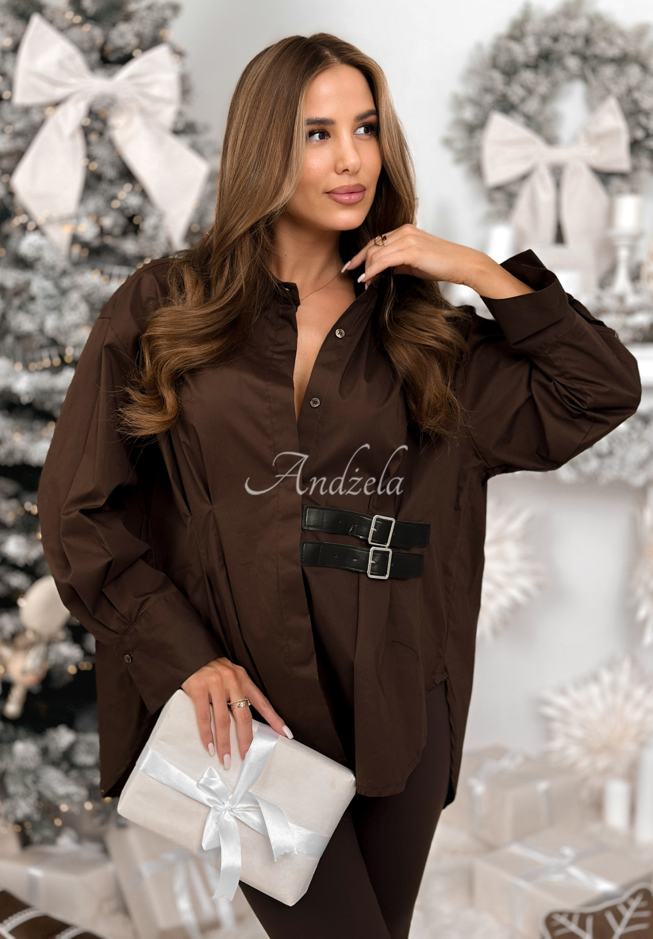 Asymmetrisches Tunikahemd mit Trägern Can Only Be Schokoladenbraun