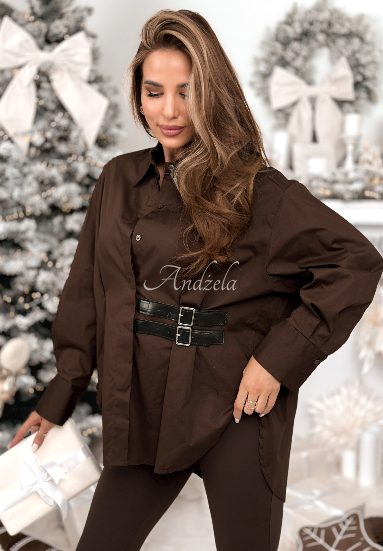 Asymmetrisches Tunikahemd mit Trägern Can Only Be Schokoladenbraun