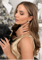 Ohrringe z perłami i cyrkoniami Shinest Gold