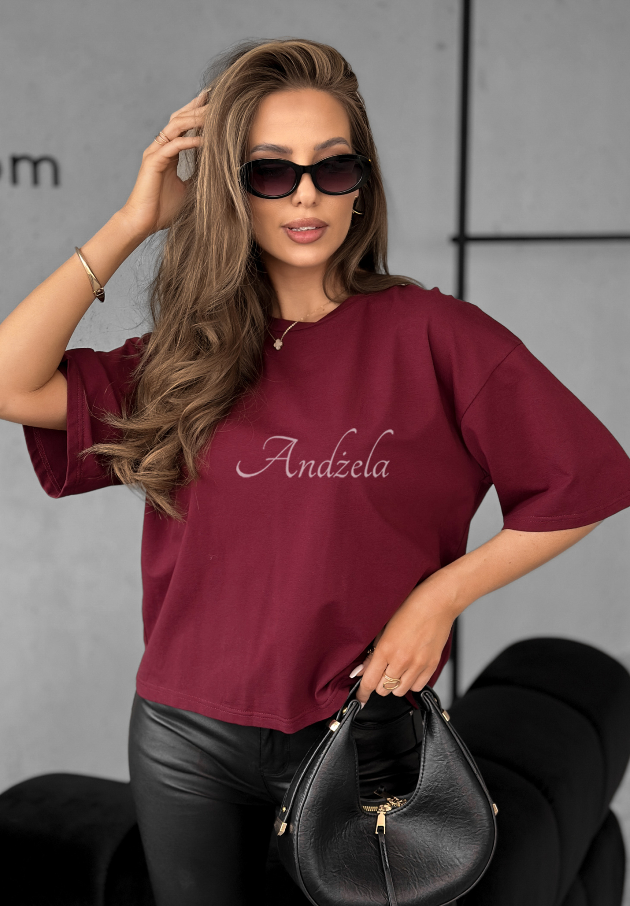 T-shirt Very Fine burgundowy