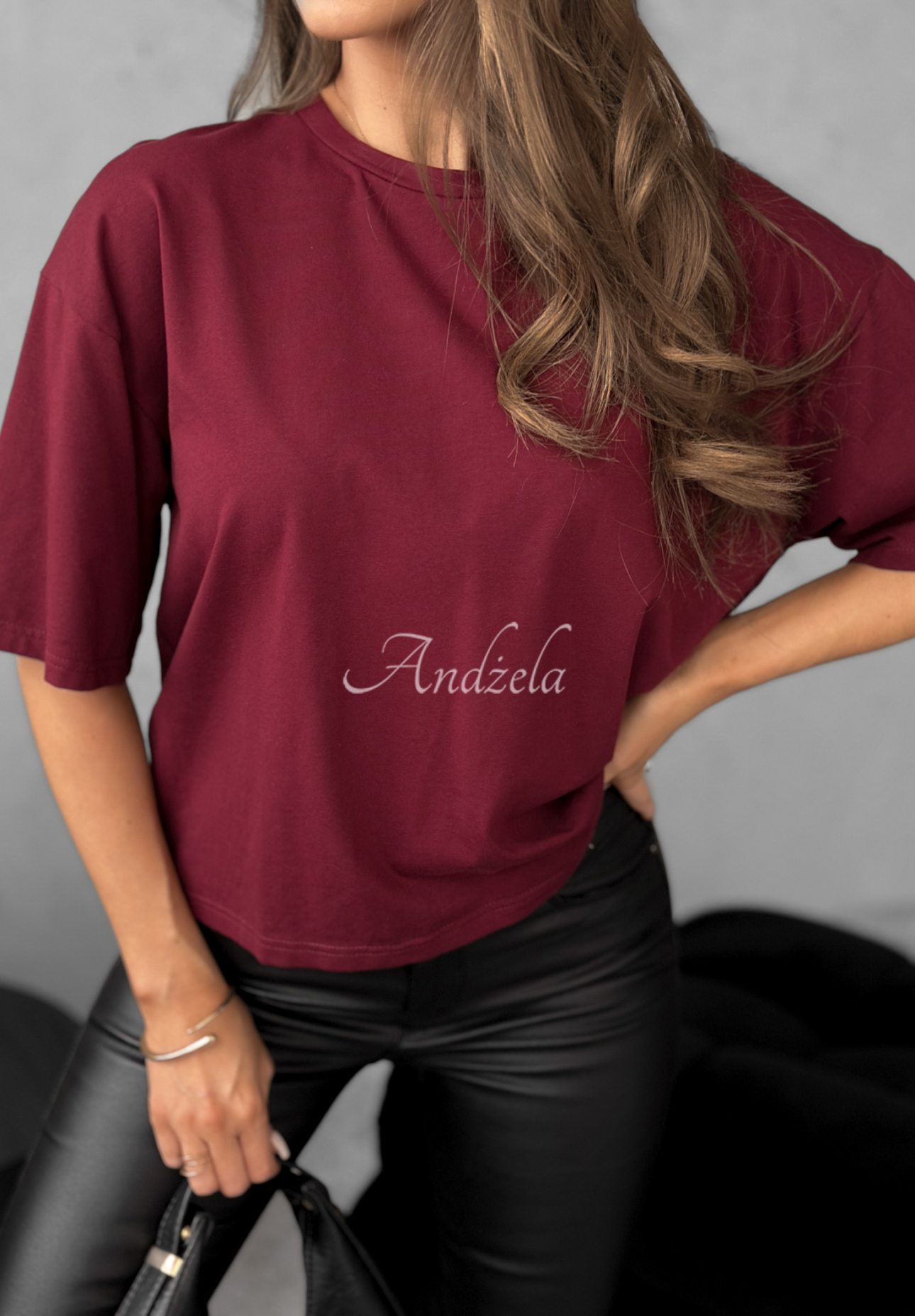 T-shirt Very Fine burgundowy
