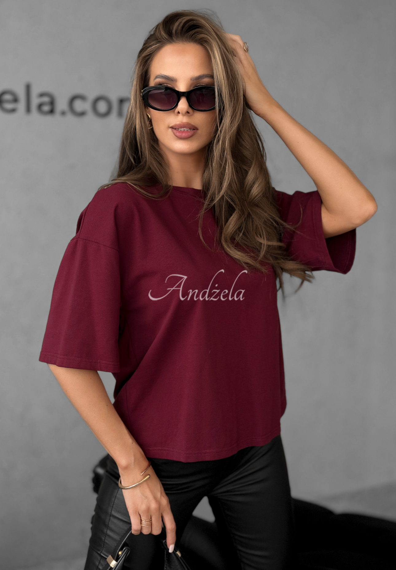 T-shirt Very Fine burgundowy