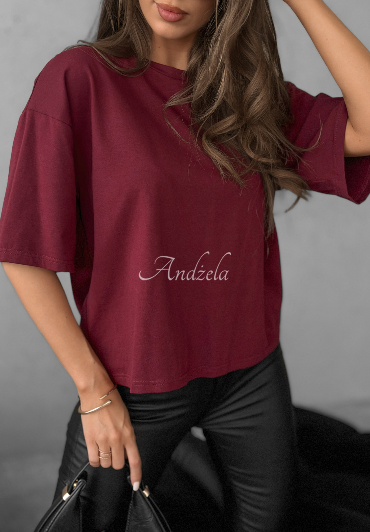 T-shirt Very Fine burgundowy