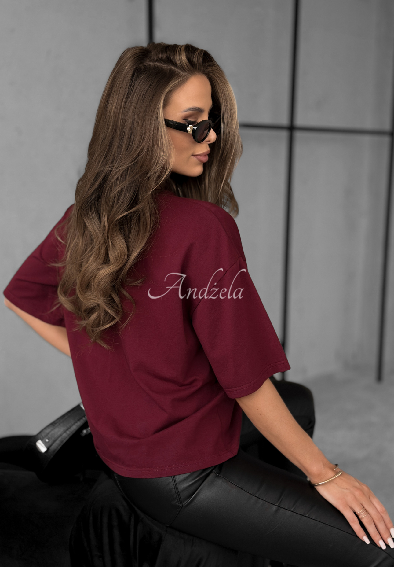 T-shirt Very Fine burgundowy