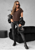 T-Shirt V-neck Schokoladenbraun