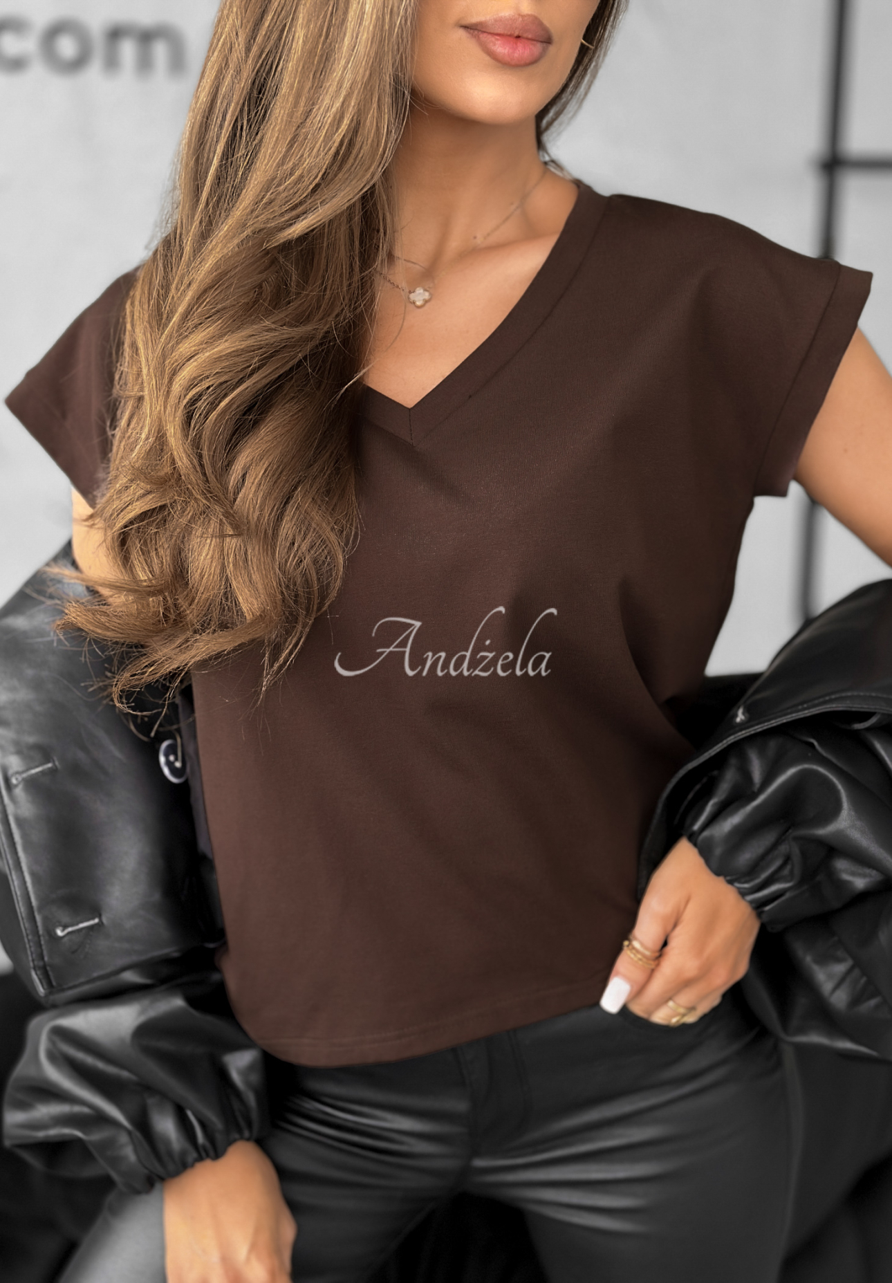 Chocolate V-neck T-shirt