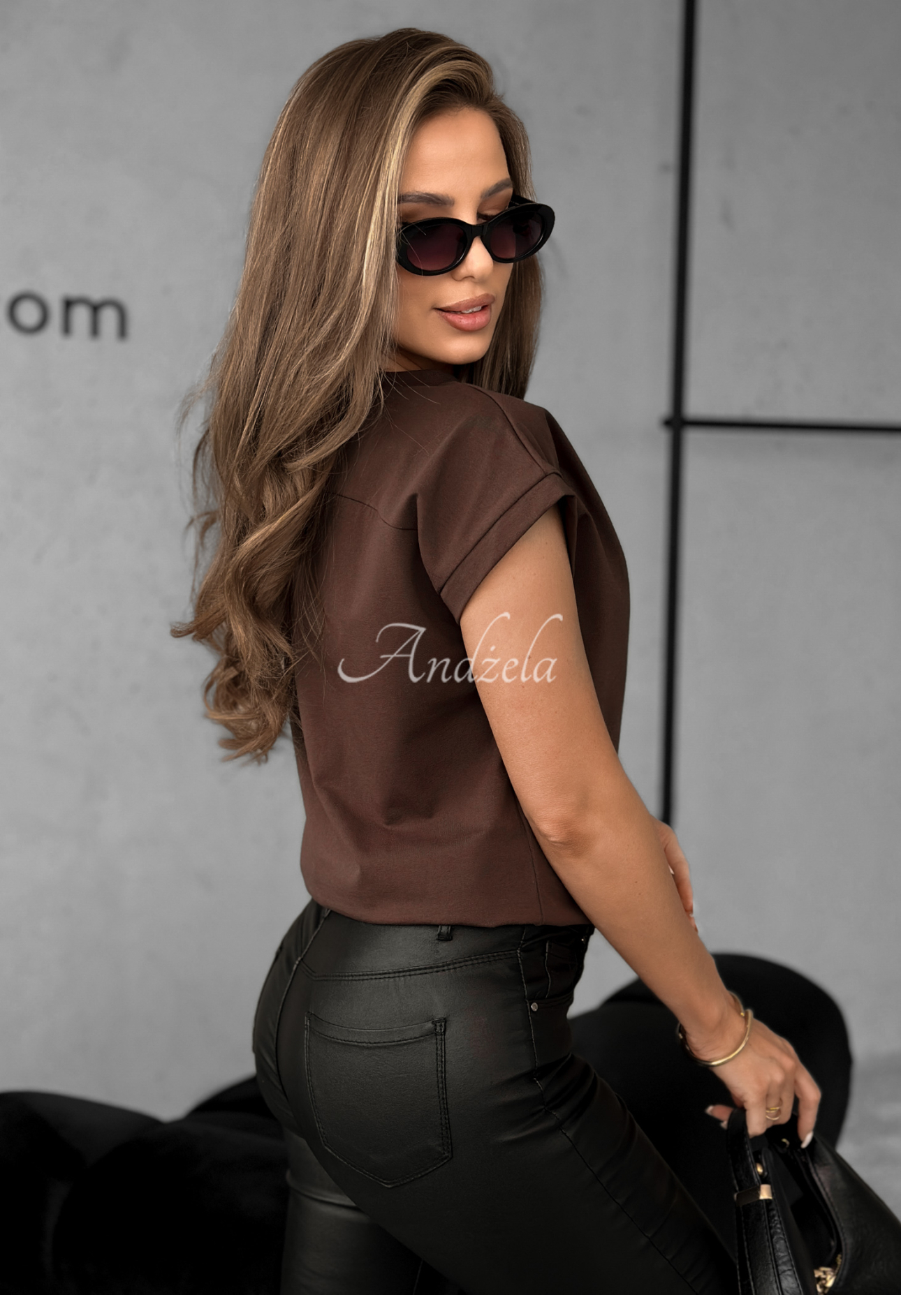 T-Shirt V-neck Schokoladenbraun