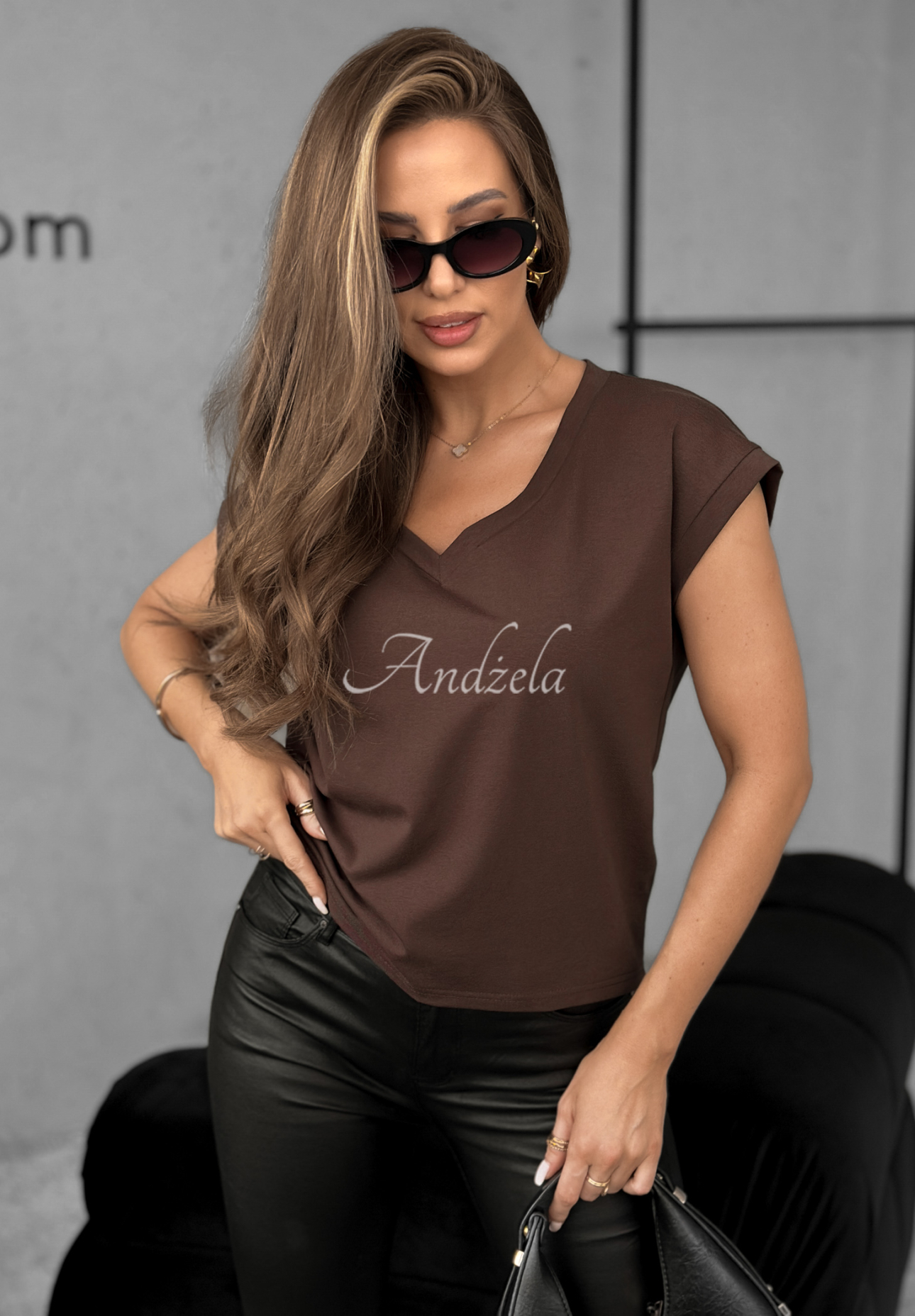 Chocolate V-neck T-shirt