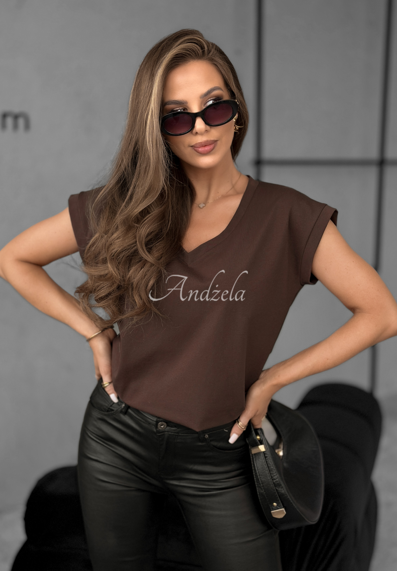 Chocolate V-neck T-shirt