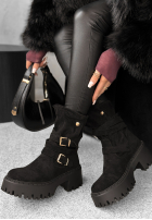 zamszowe Stiefeletten z klamerkami Coldest Months Schwarz