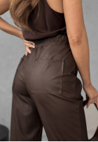 Kunstleder Hose She Is Strong Schokoladenbraun