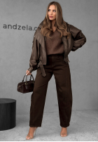 Hose Jeans balloon Say Less Schokoladenbraun