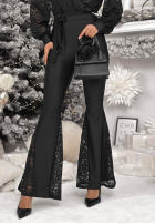 Długi Jumpsuit z wiązaniem i koronką Weekend Loading Schwarz