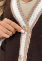 Krótki Cardigan z misiem Teddy Gifts Schokoladenbraun