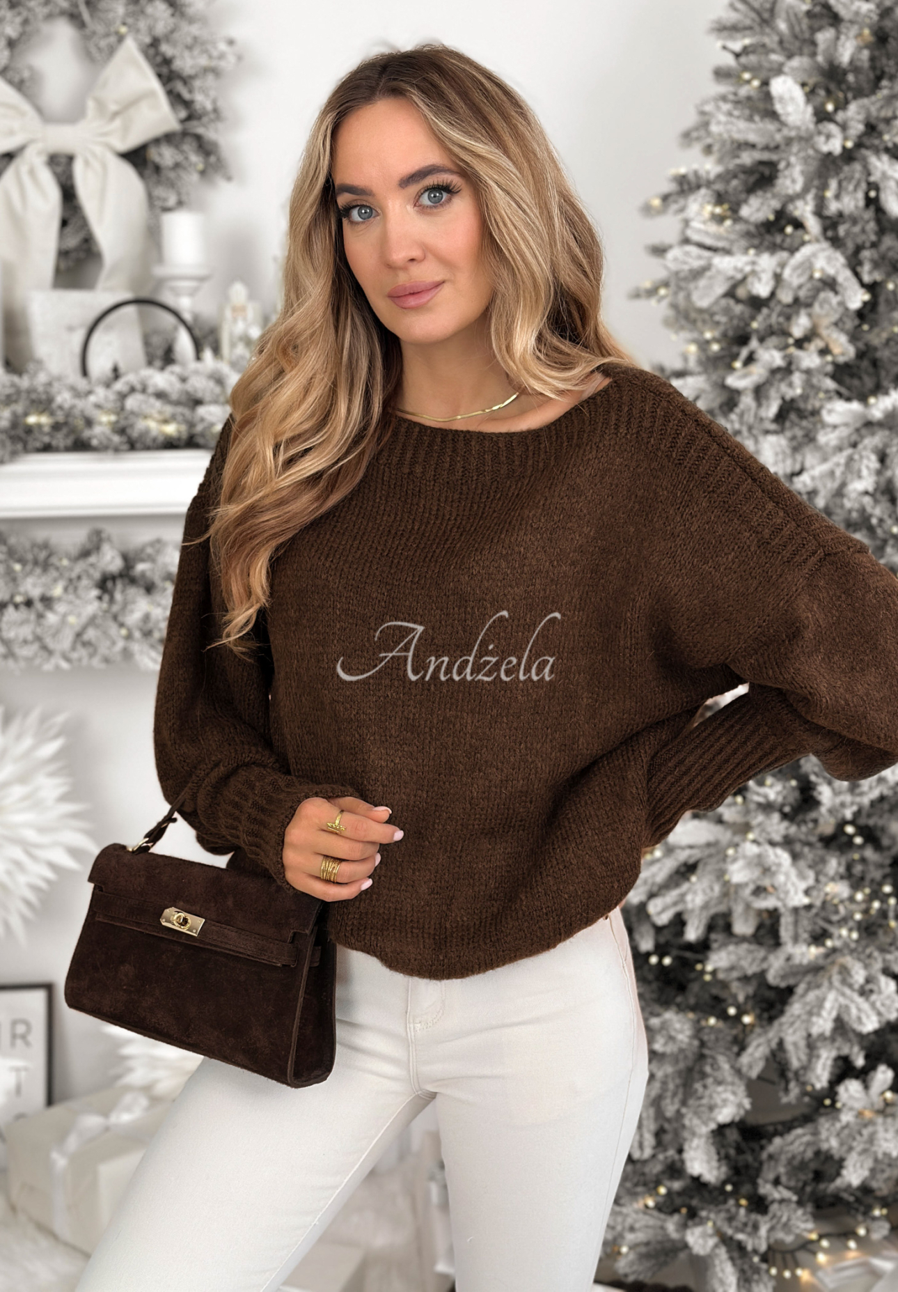 Oversize Pullover Morning Fog Schokoladenbraun