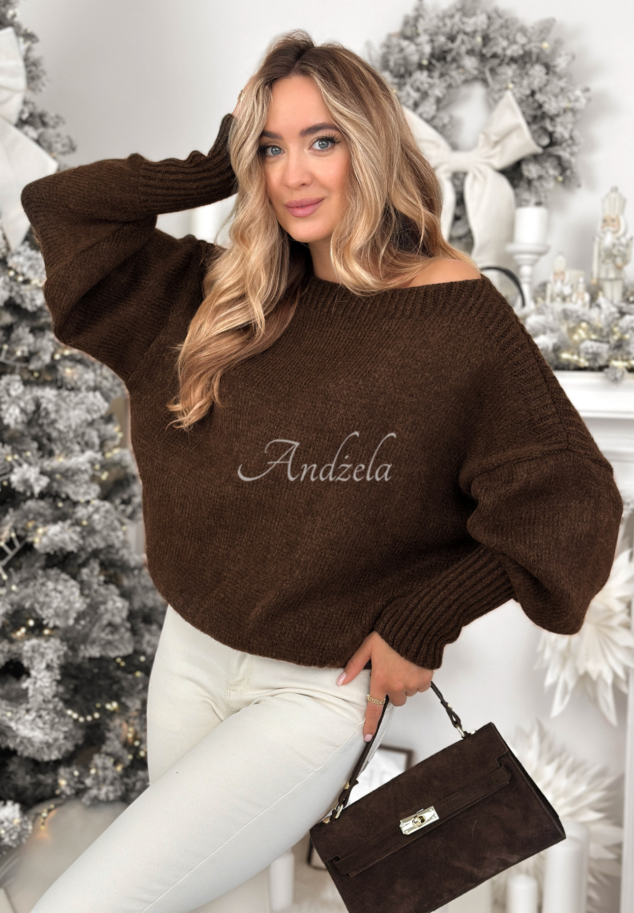 Oversize Pullover Morning Fog Schokoladenbraun