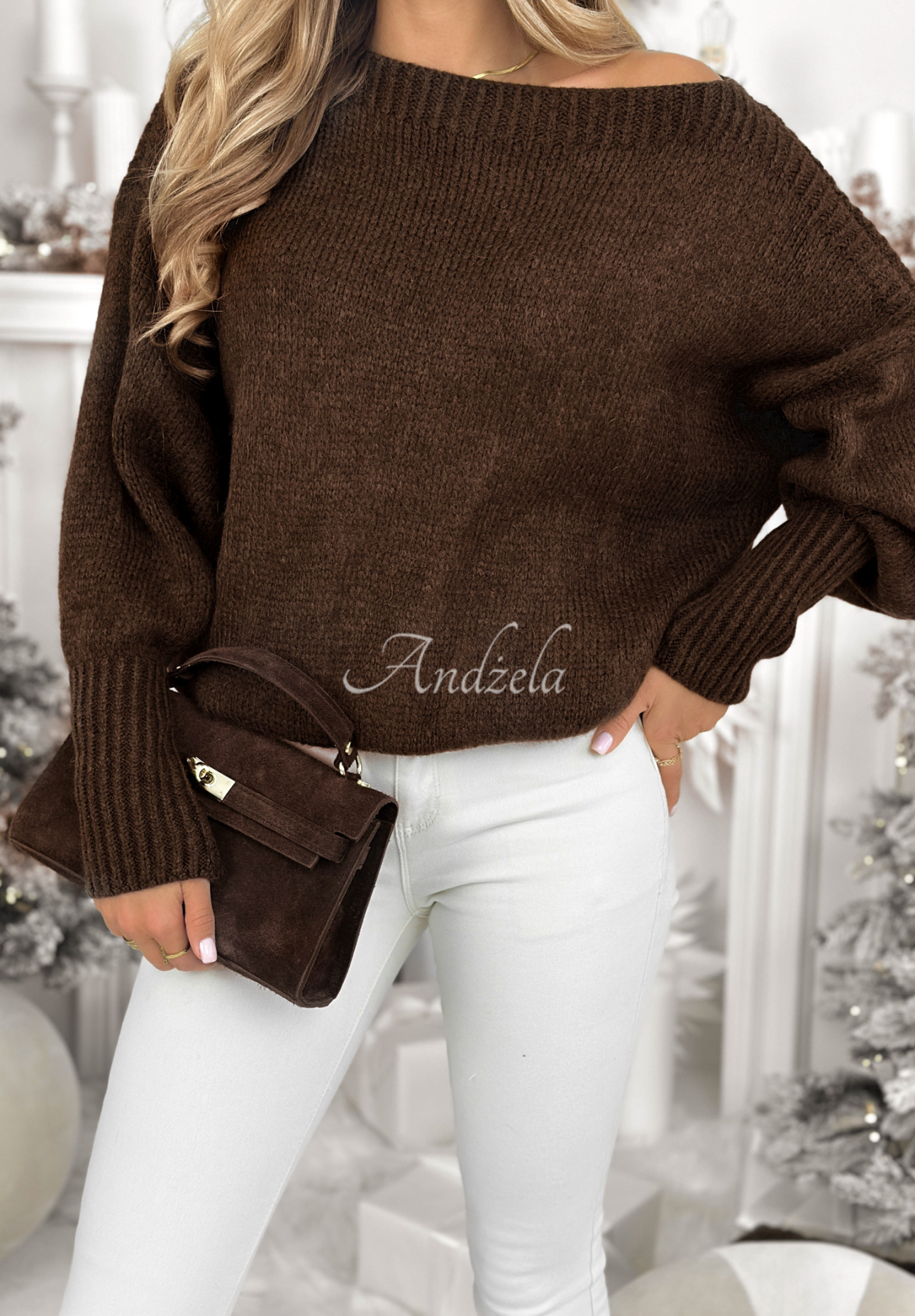 Oversize Pullover Morning Fog Schokoladenbraun