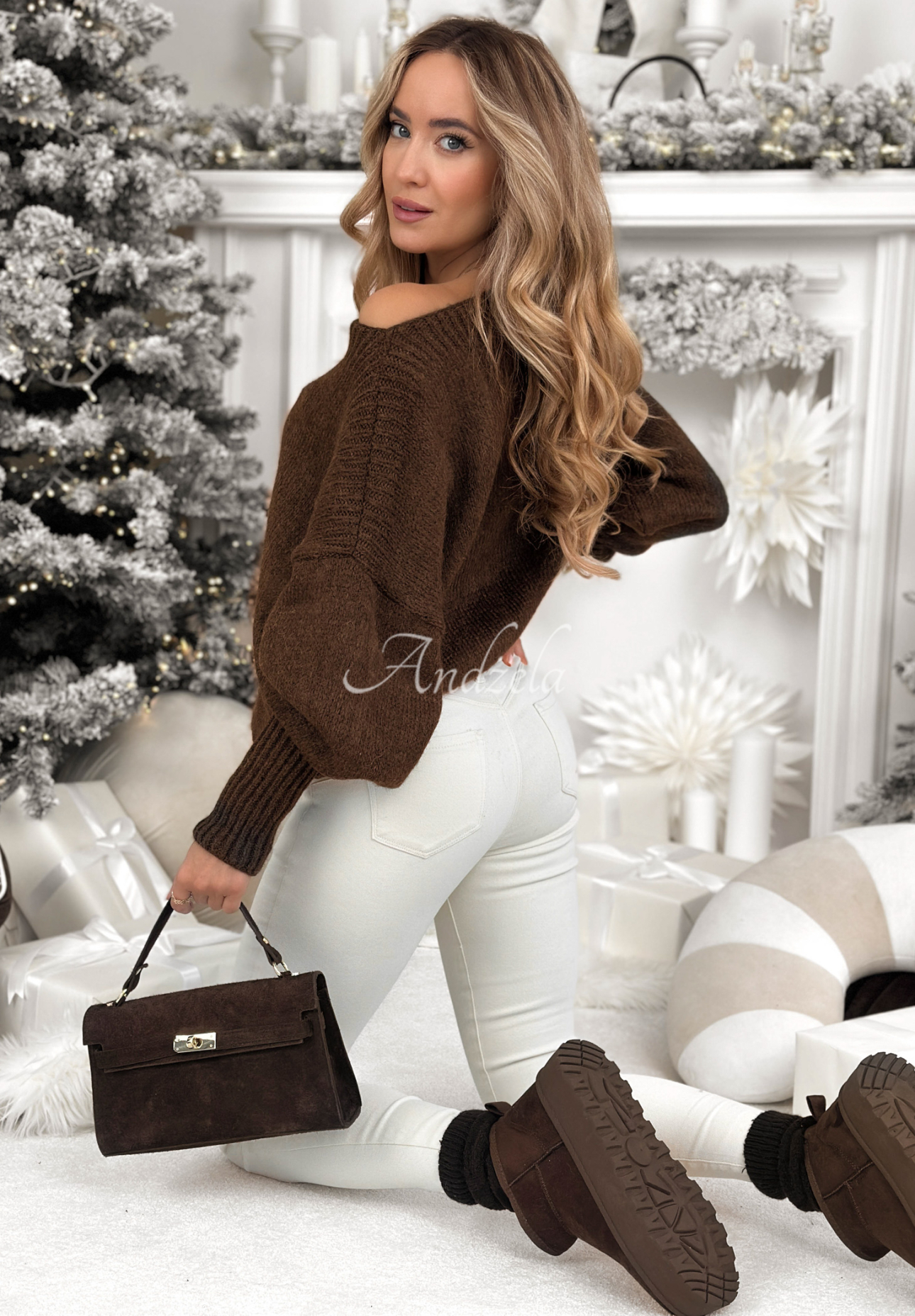 Oversize Pullover Morning Fog Schokoladenbraun