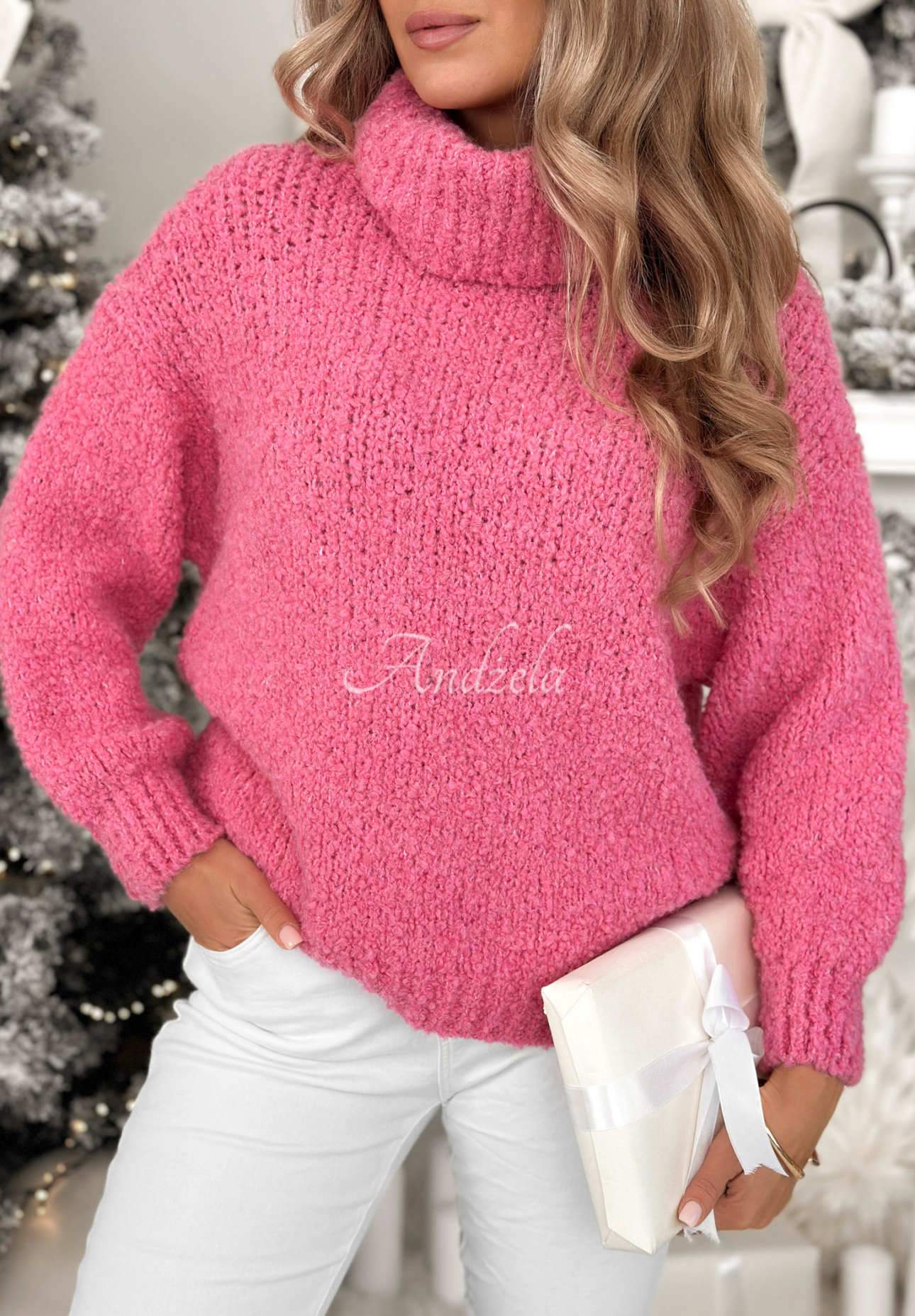 Pullover aus weicher Wolle und Alpaka Sweet Like Candy Rosa