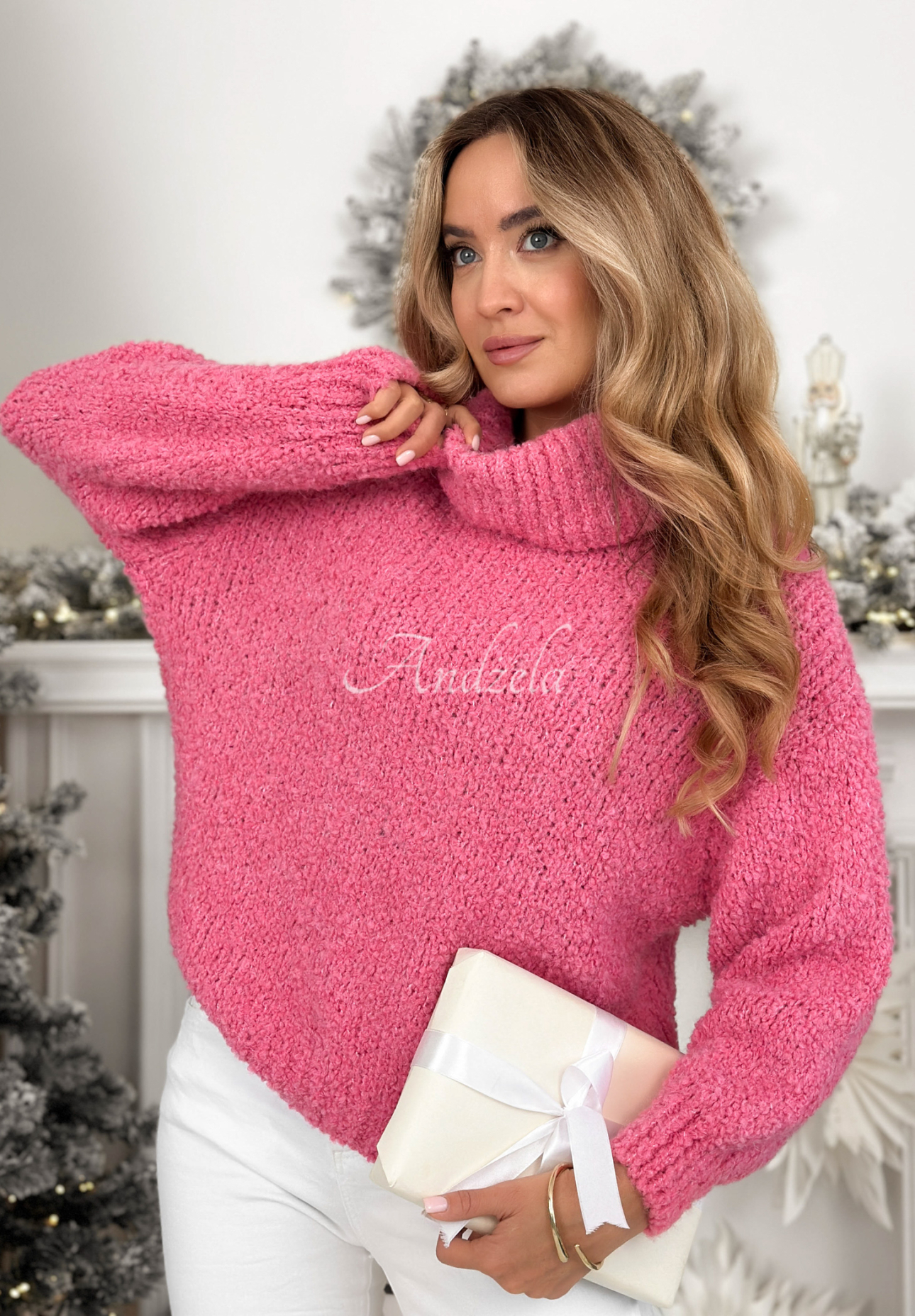 Pullover aus weicher Wolle und Alpaka Sweet Like Candy Rosa