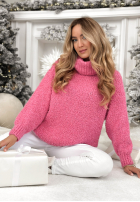Miękki Pullover z golfem Sweet Like Candy Rosa