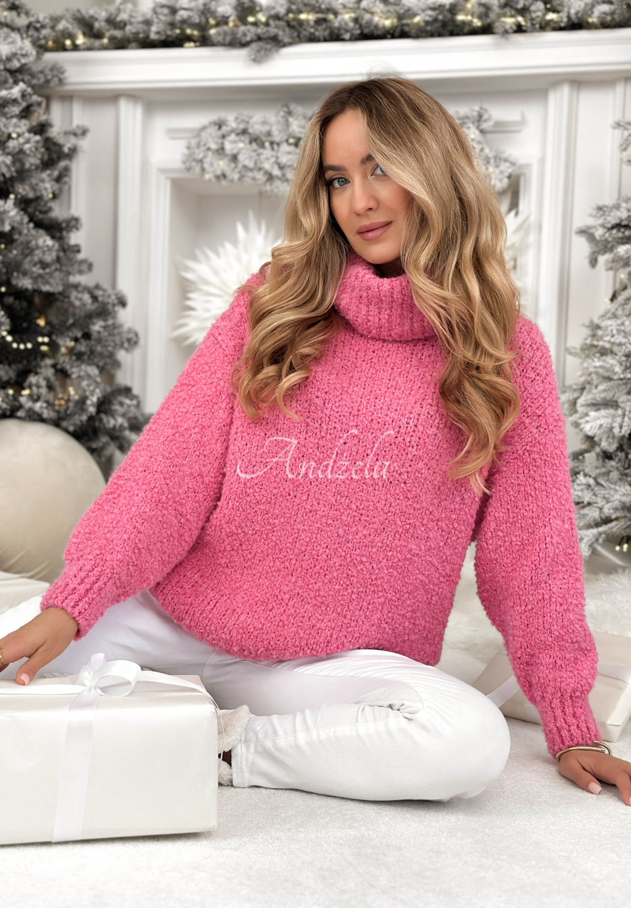 Soft sweater with wool and alpaca Sweet Like Candy pink