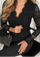 Koronkowa Bluse z dekoltem Your Dearest Schwarz