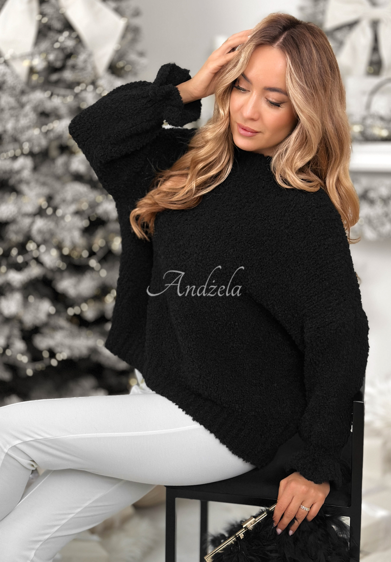 Pullover aus Wolle und Alpaka Feels Like Heaven Schwarz