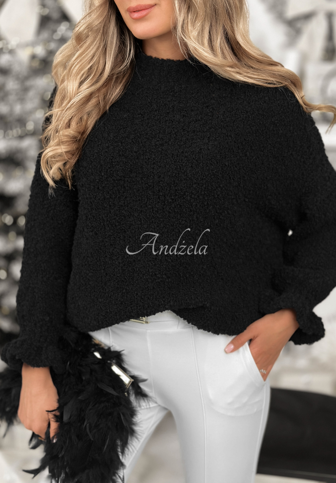 Pullover aus Wolle und Alpaka Feels Like Heaven Schwarz