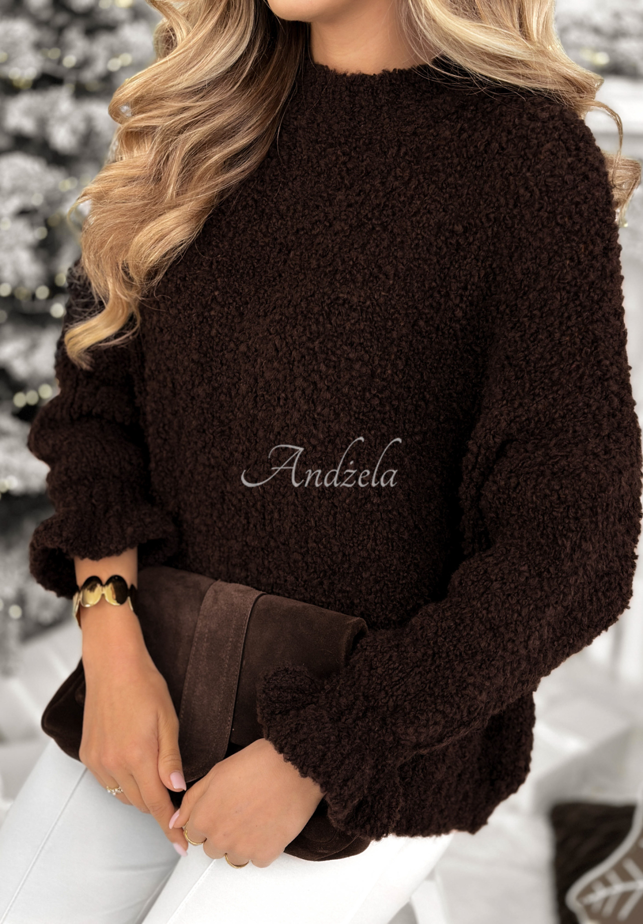 Pullover aus Wolle und Alpaka Feels Like Heaven Schokoladenbraun