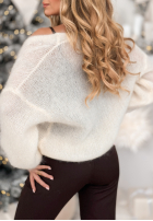 Moherowy krótki Cardigan Touch Of Autumn Ecru