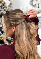 Velours Haarspange klamra do włosów Velvette Heart Burgunderrot