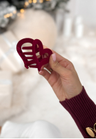 Velours Haarspange klamra do włosów Velvette Heart Burgunderrot