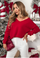 Leichter Pullover mit Ausschnitt Sensibility Rot