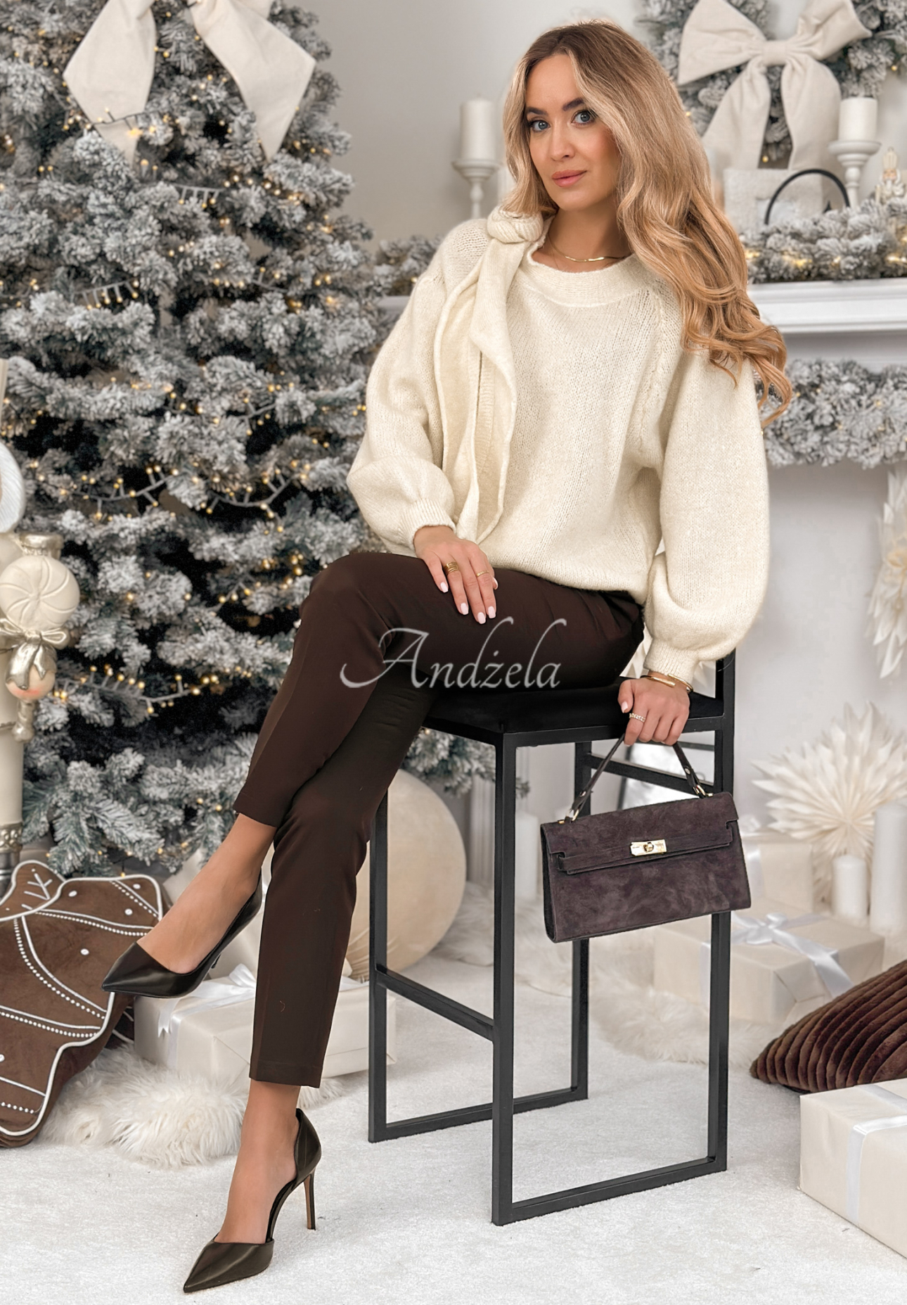 Pullover aus weicher Wolle und Alpaka Arctic Village Ecru