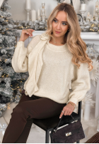 Pullover z falbanką Arctic Village Ecru