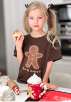 Dziecięcy świąteczny T-Shirt Xmas Bakery Schokoladenbraun