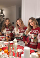 Weihnachtspullover Christmas With Teddy Rot