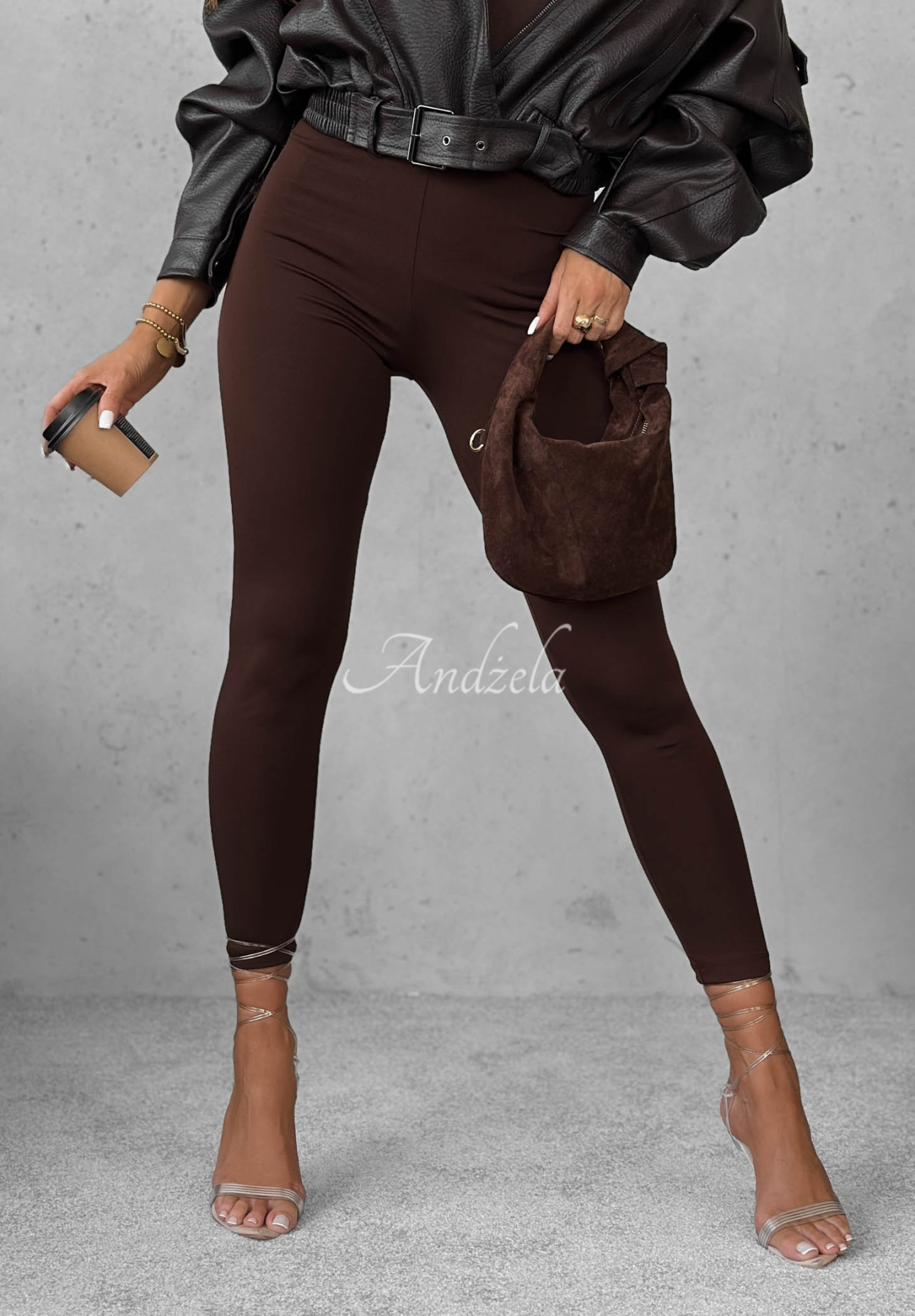 Leggings Push-Up Fit Females Schokoladenbraun