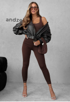 Leggings Push-Up Fit Females ciemnoczekoladowe