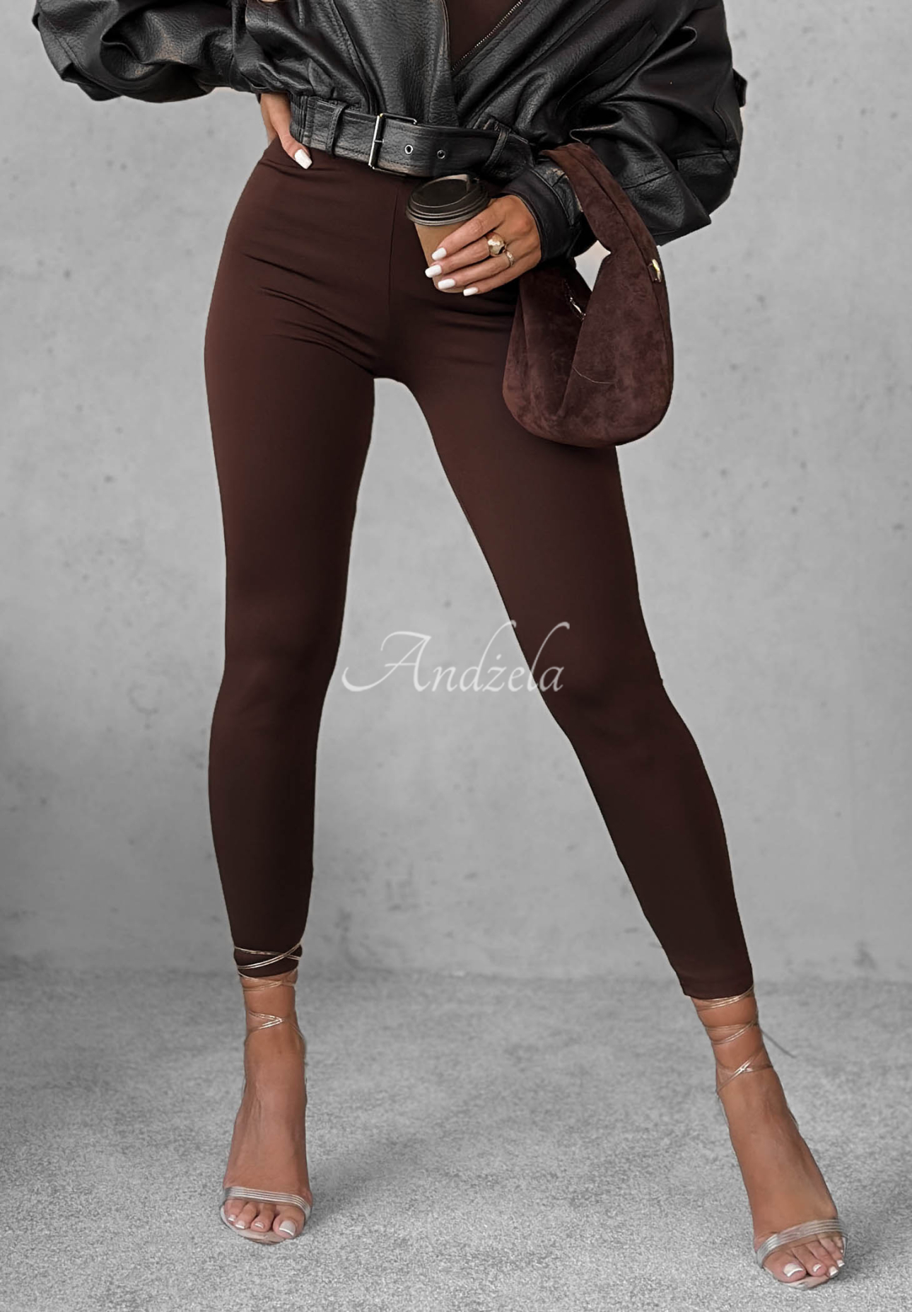 Leggings Push-Up Fit Females Schokoladenbraun