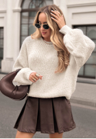 Pullover mit Puffärmeln Maybe Never Hell Beige