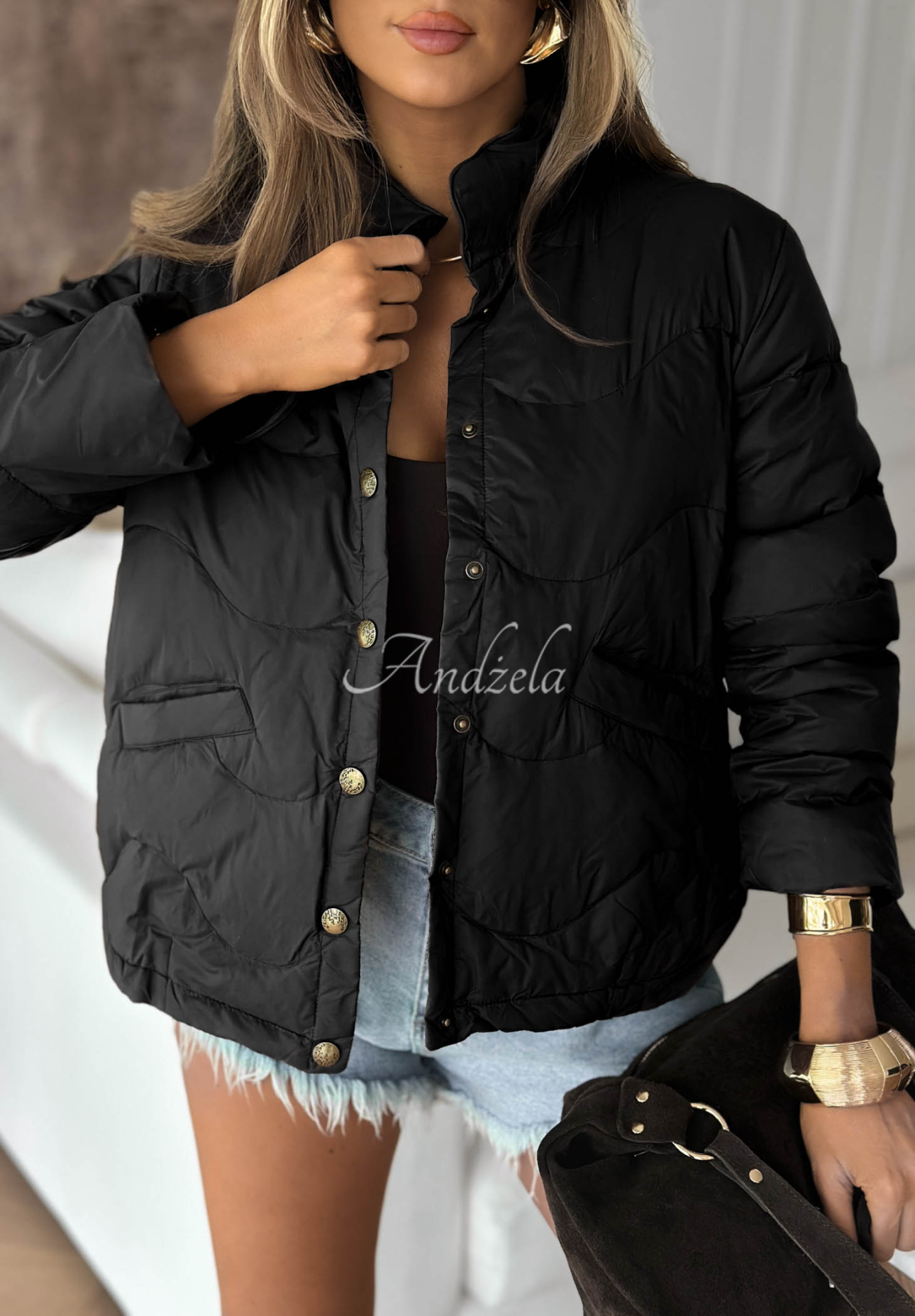 Last Thing short down jacket black