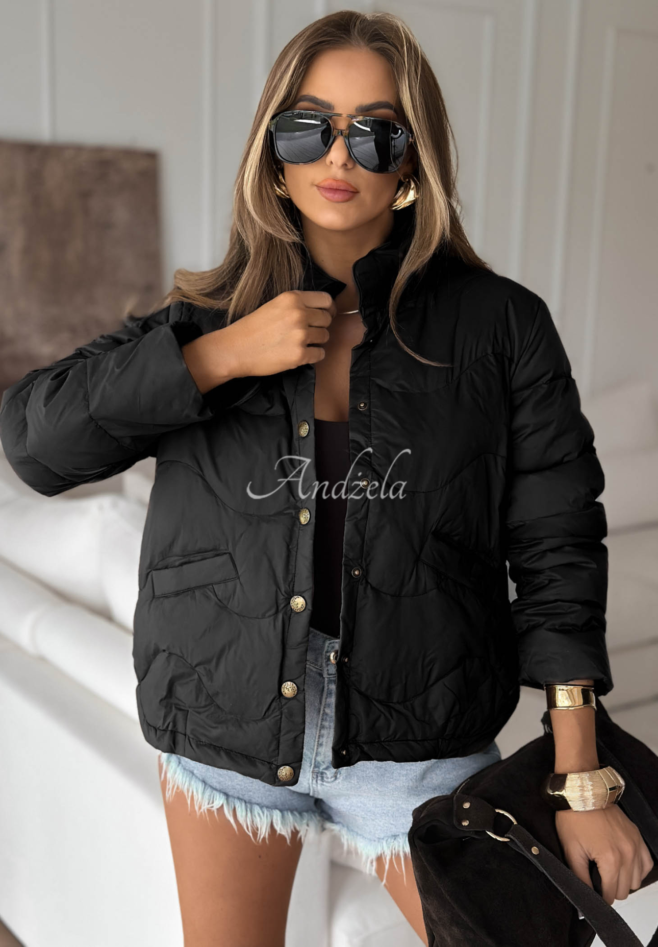 Kurze Daunenjacke Last Thing Schwarz